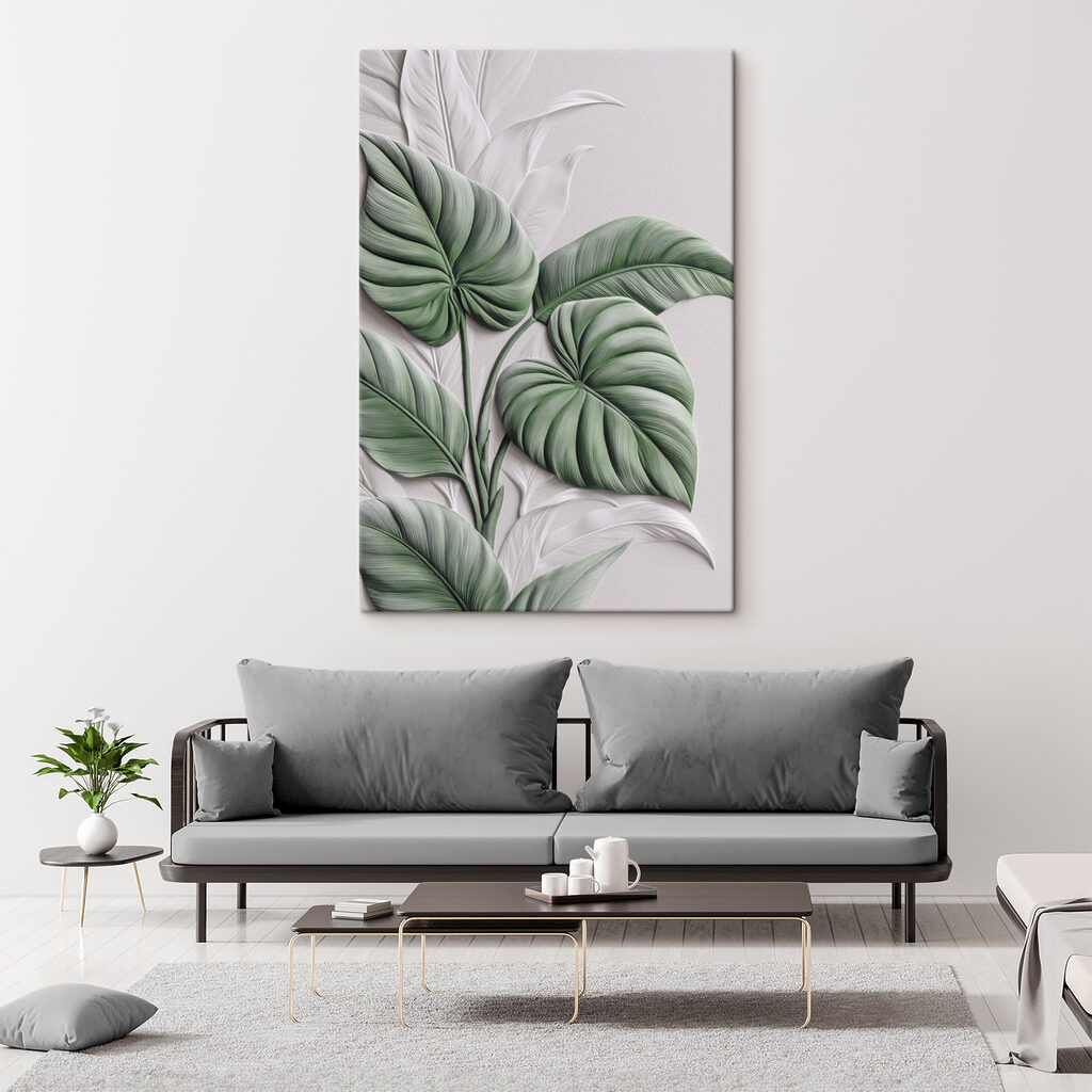 Monstera verde e branca — interior 1