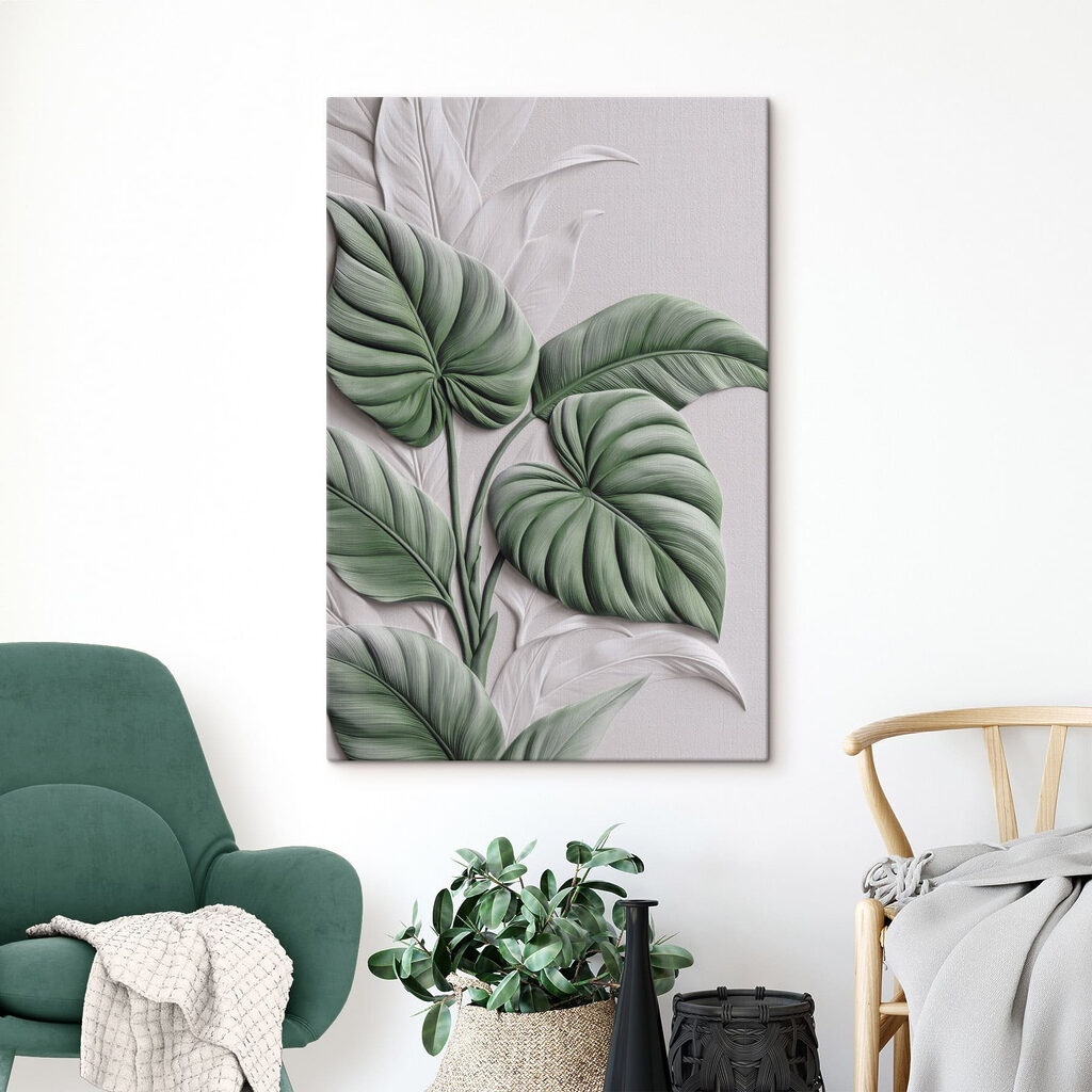 Monstera verde e branca — interior 3