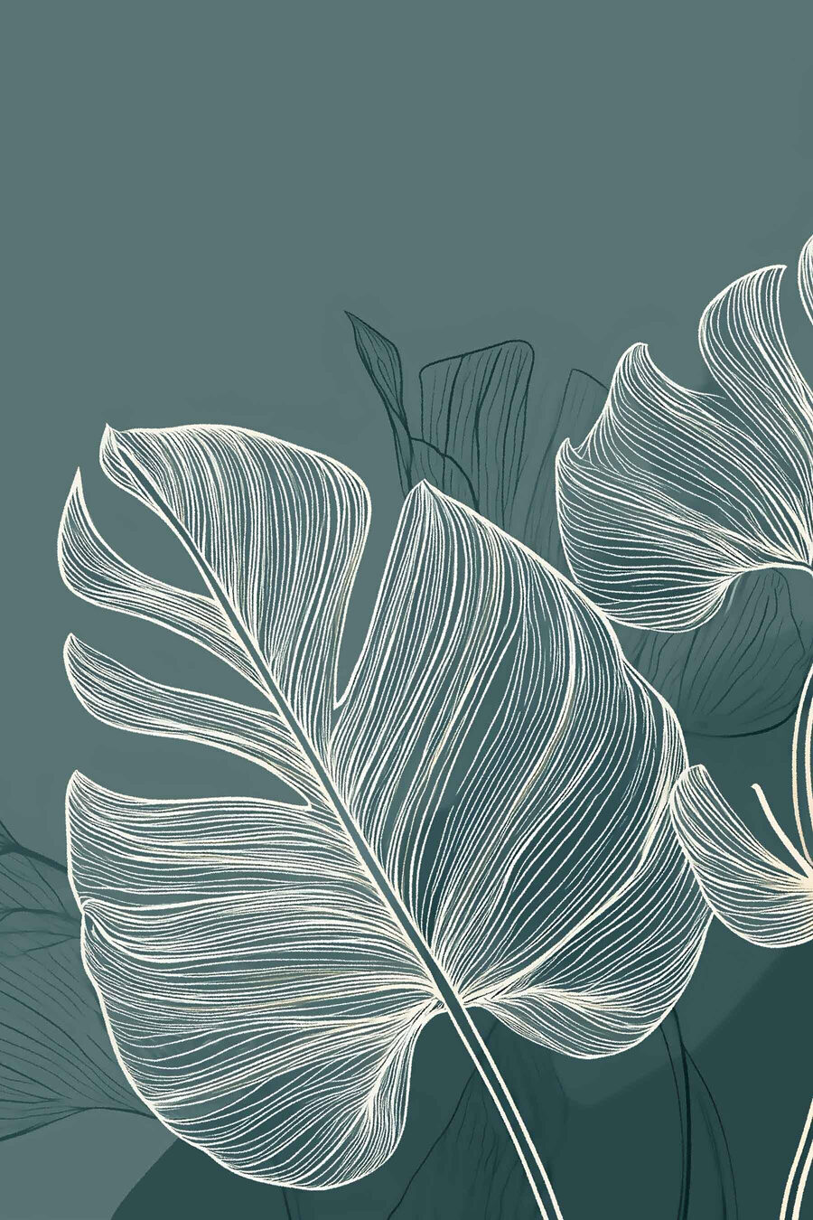 Nervuras brancas em verde-mar — design completo