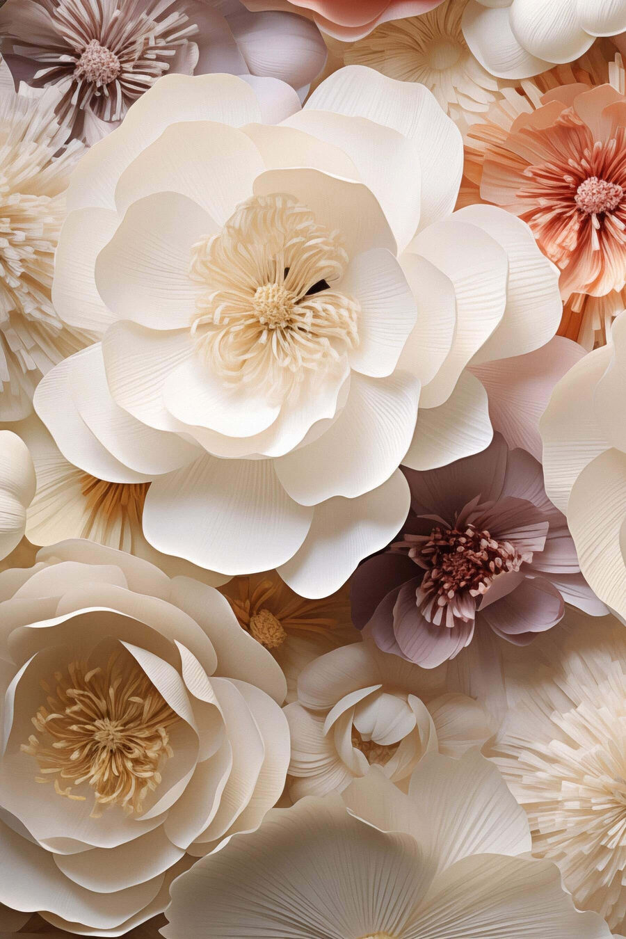 Flores creme e ferrugem — design completo