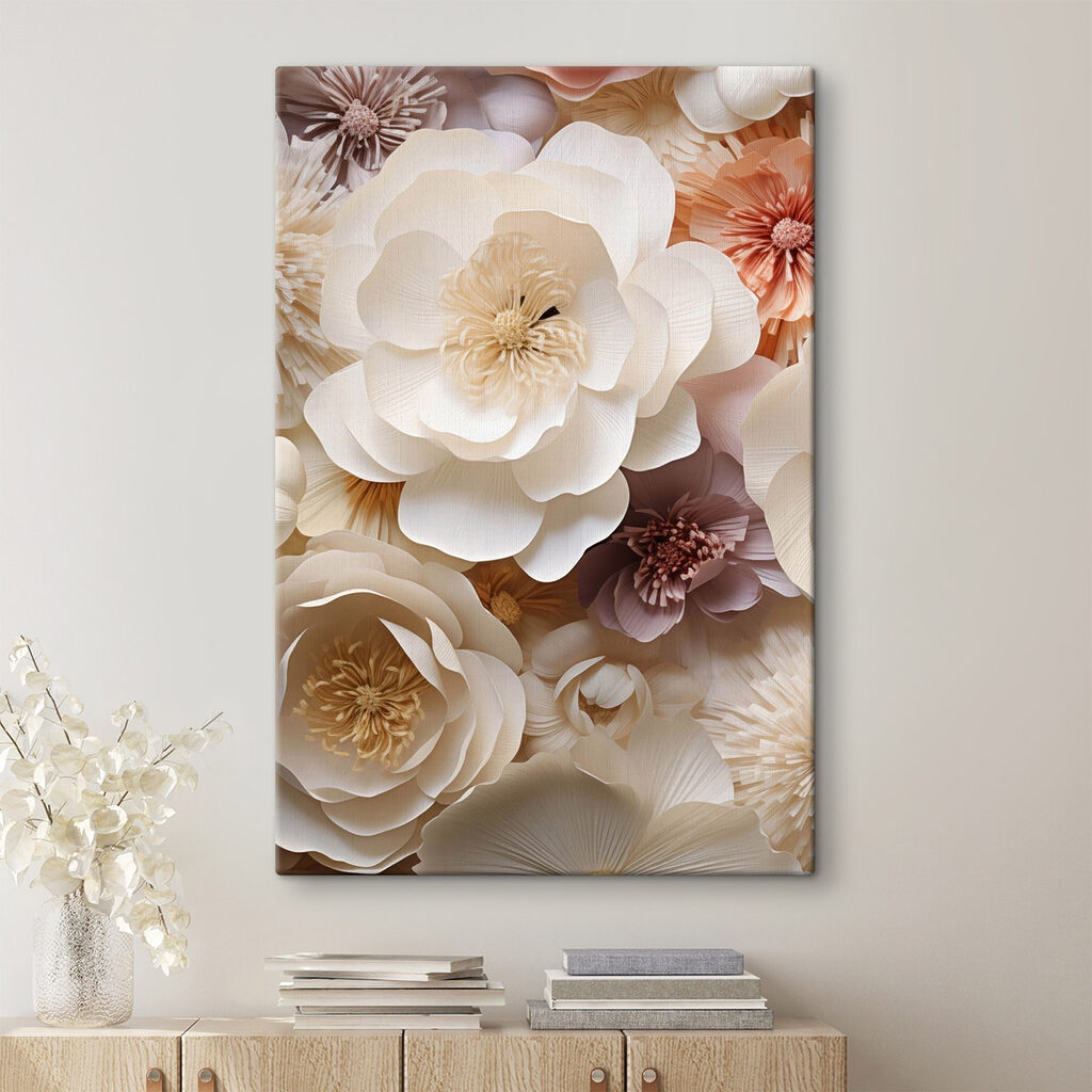 Flores creme e ferrugem — interior 2