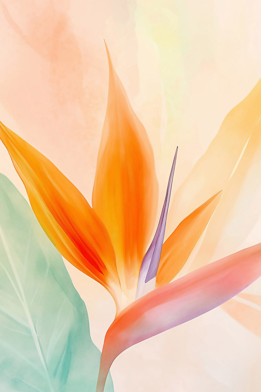 Flor laranja em pastel — design completo