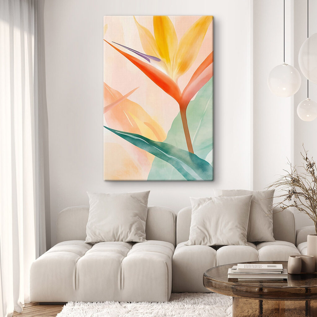 Flor laranja com folhagem — interior 2