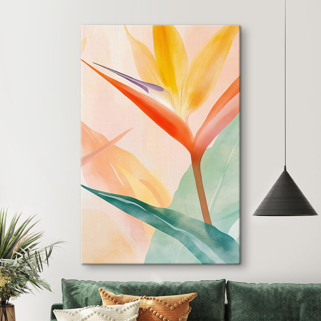 Flor laranja com folhagem — interior 1