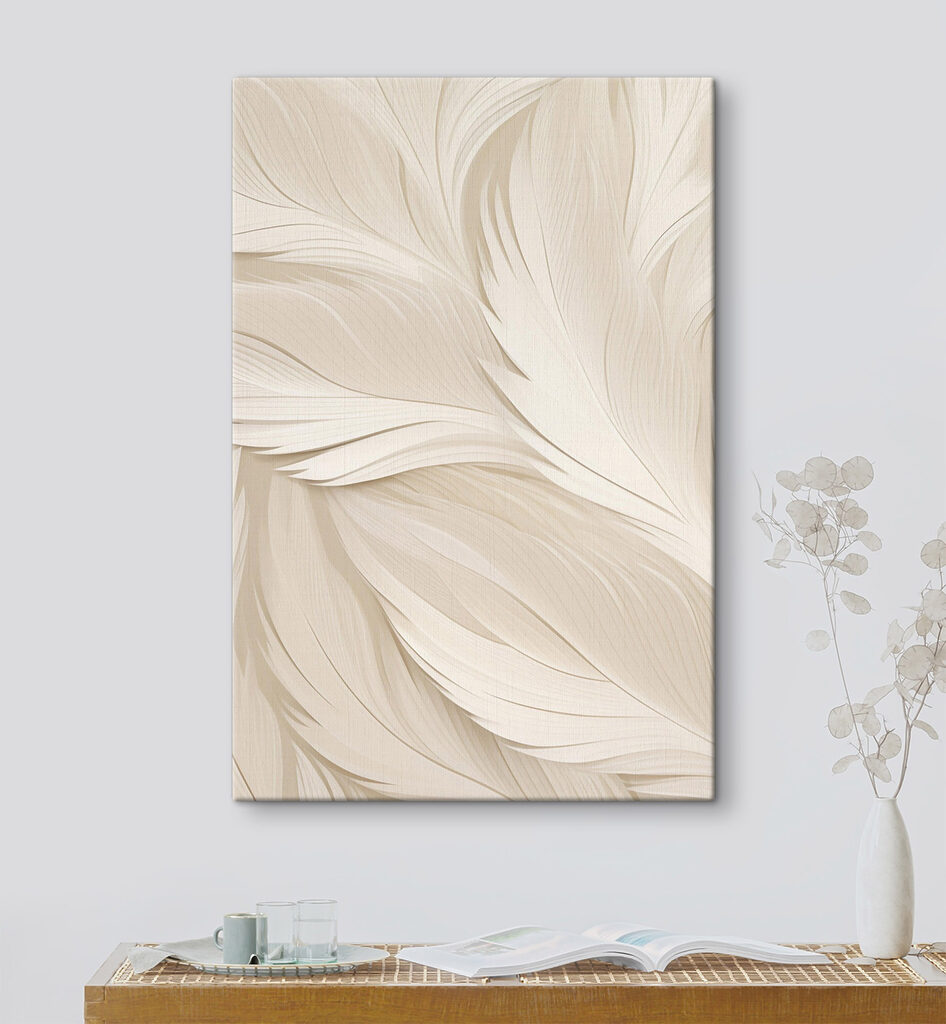 Ondas de folhas creme — interior 1