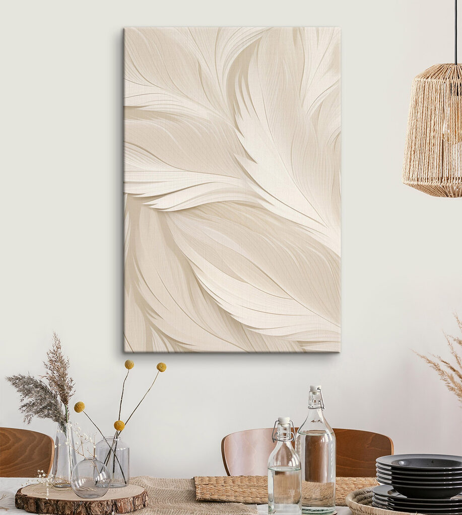 Ondas de folhas creme — interior 2