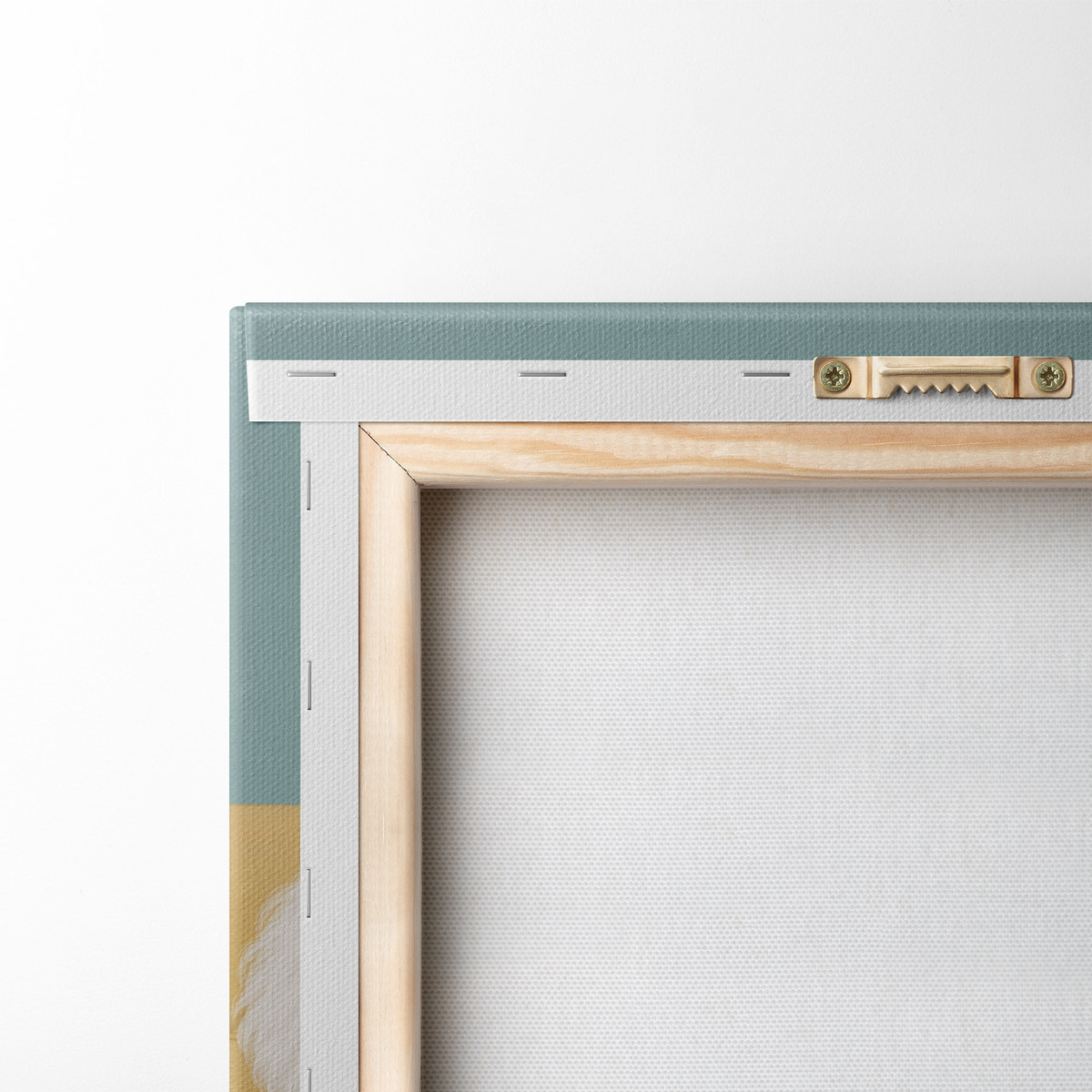 Caniche branco com copo — verso