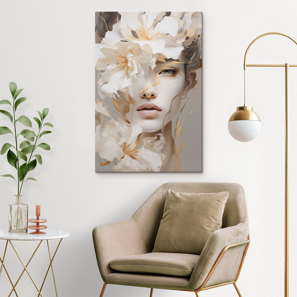 Olhar entre flores brancas — interior 2