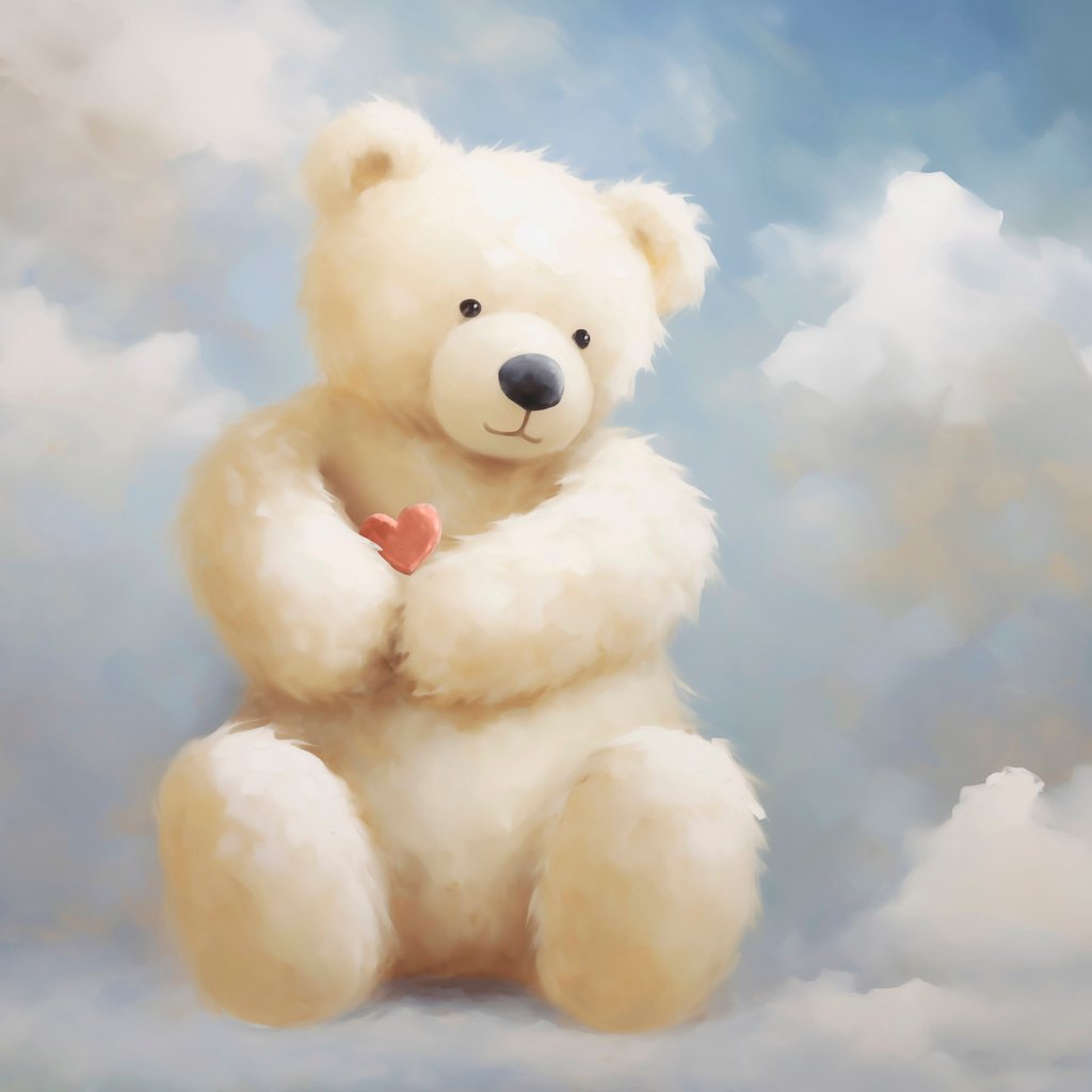 Urso com coração — design completo