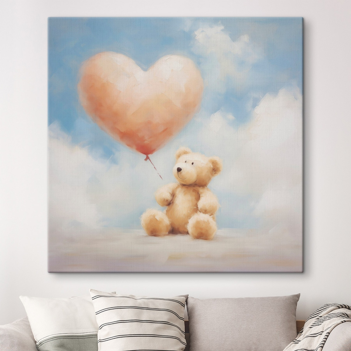 Urso com coração num interior