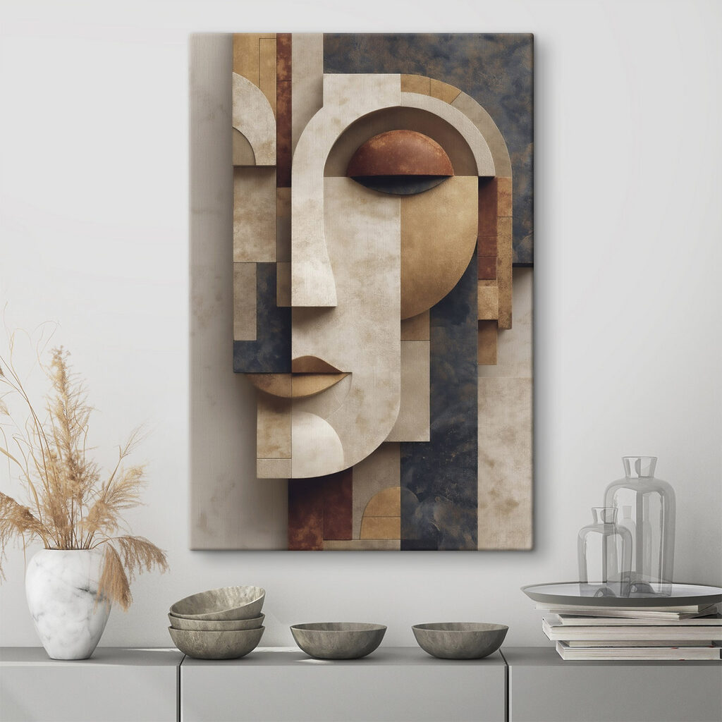 Rosto em blocos quentes — interior 2