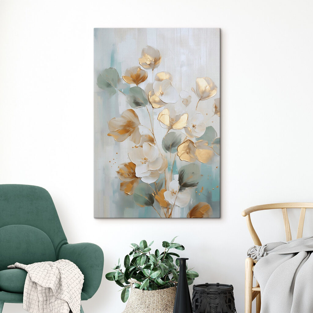 Flores amarelas entre cinzento — interior 1