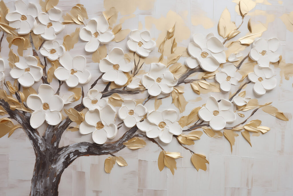 Flores em ramo escuro — design completo