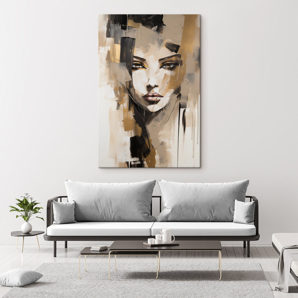Olhar feminino em preto — interior 2