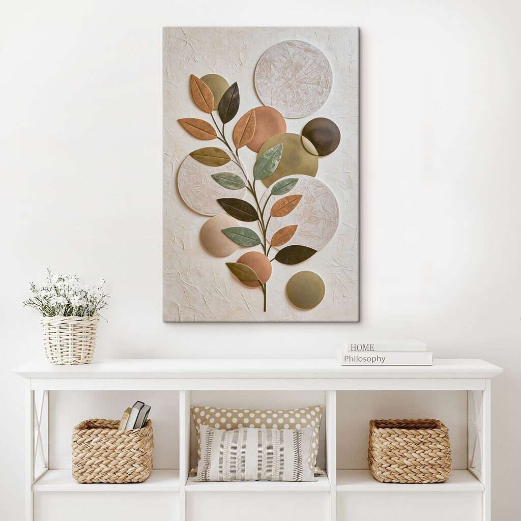 Folhas verdes e círculos — interior 2