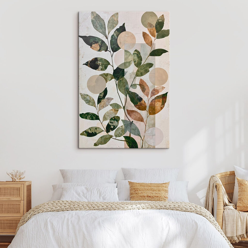 Folhas com toques dourados — interior 1