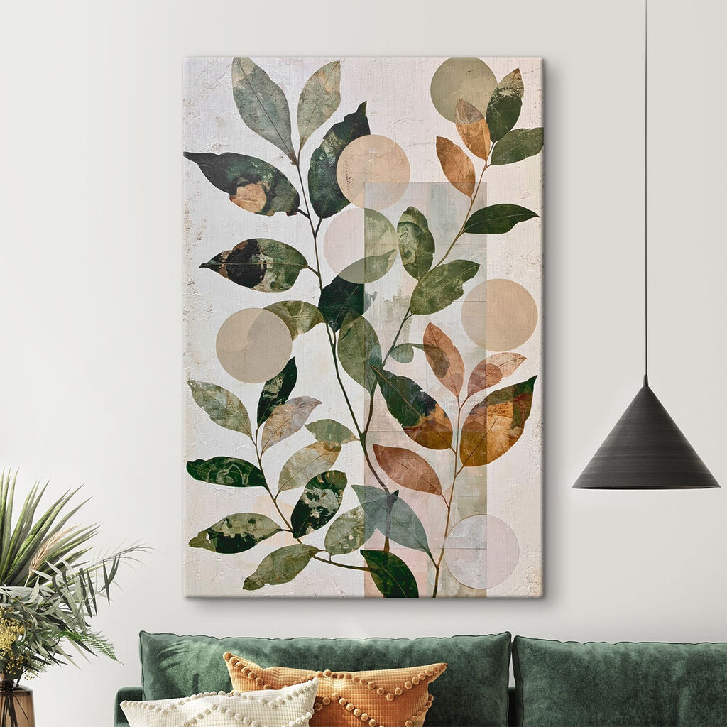 Folhas com toques dourados — interior 2