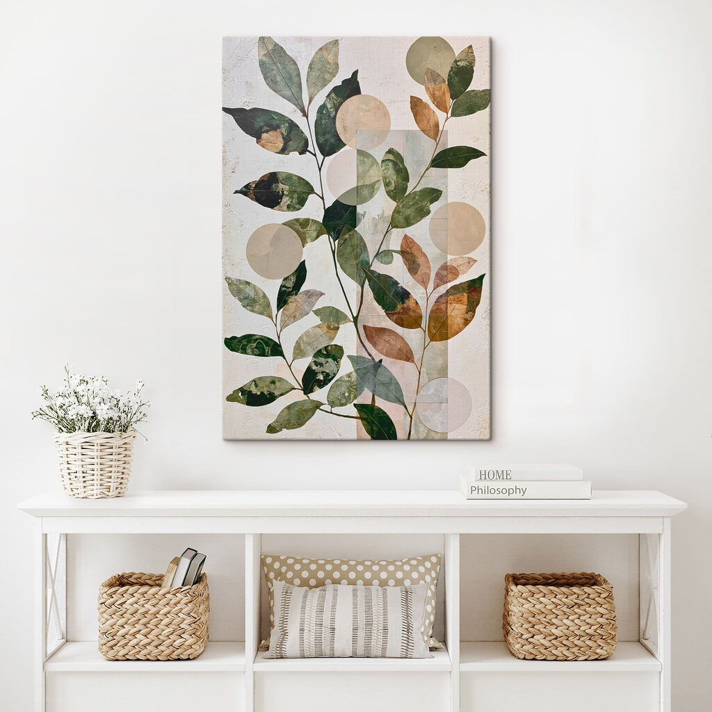 Folhas com toques dourados — interior 3