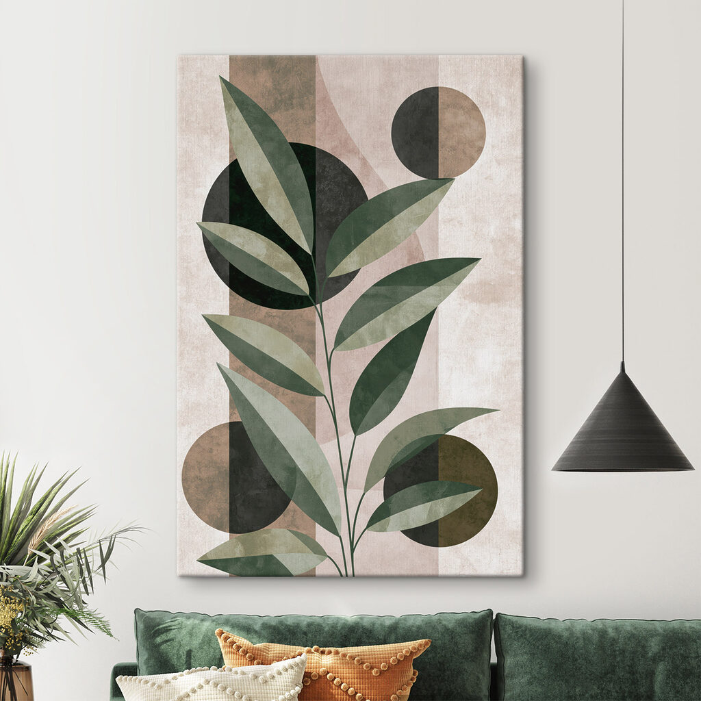 Folhas verdes cruzam círculos — interior 3