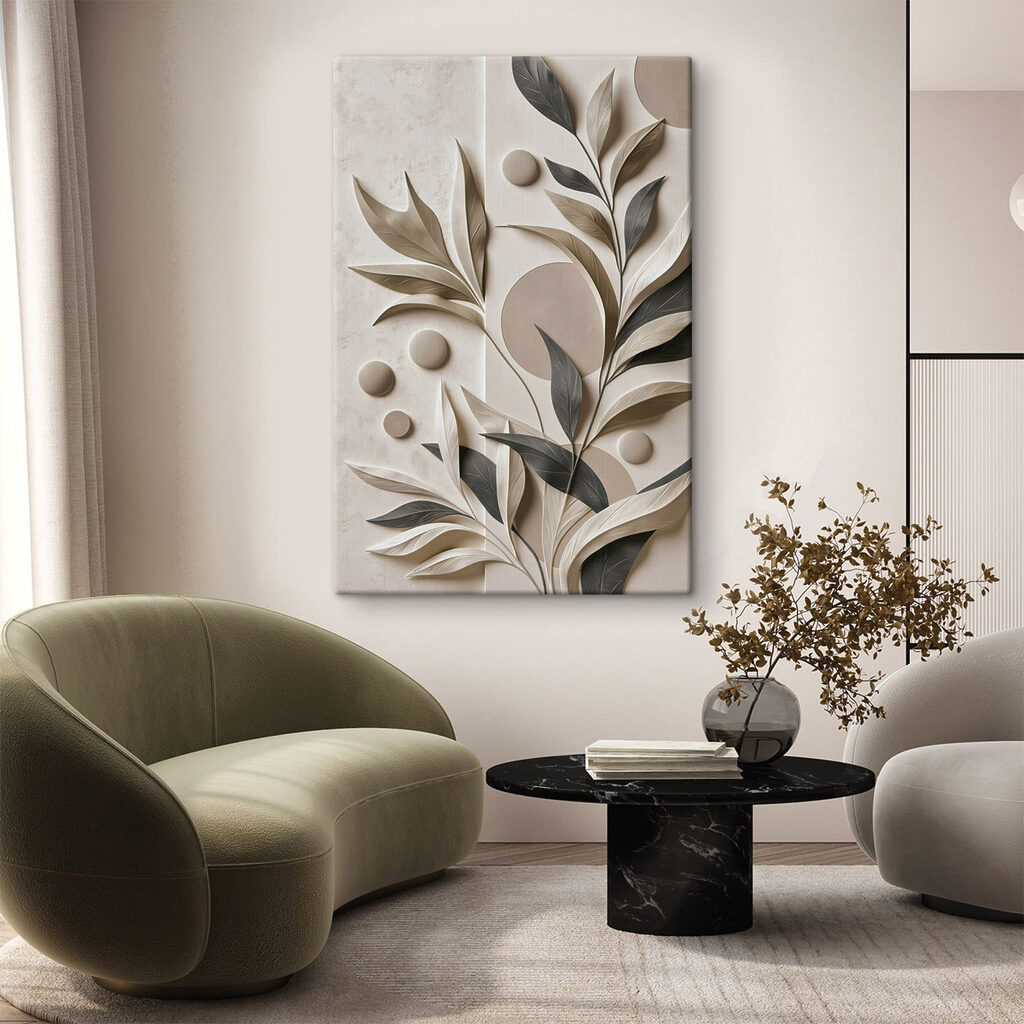 Ramos bege com círculos — interior 1