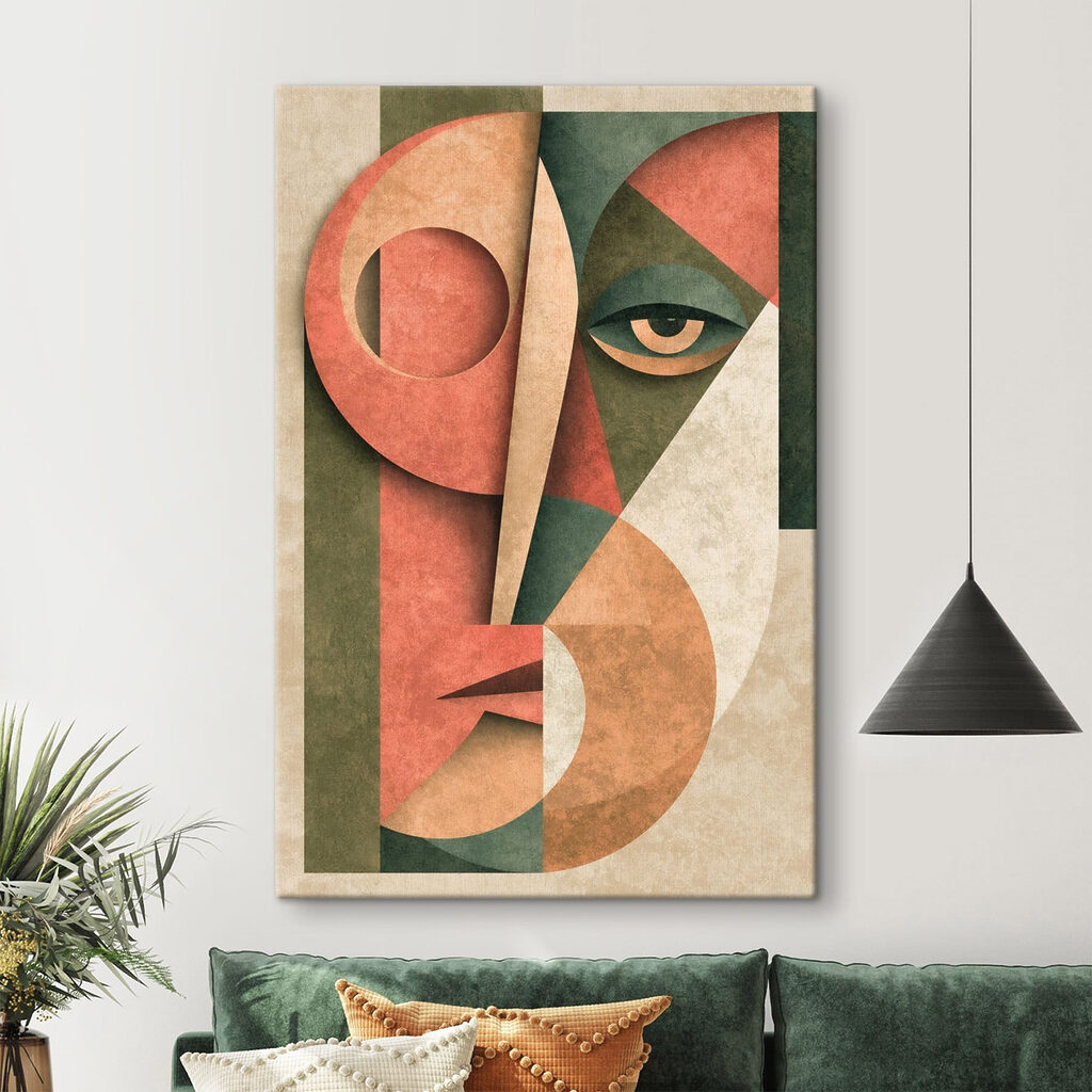 Rosto angular em coral — interior 1