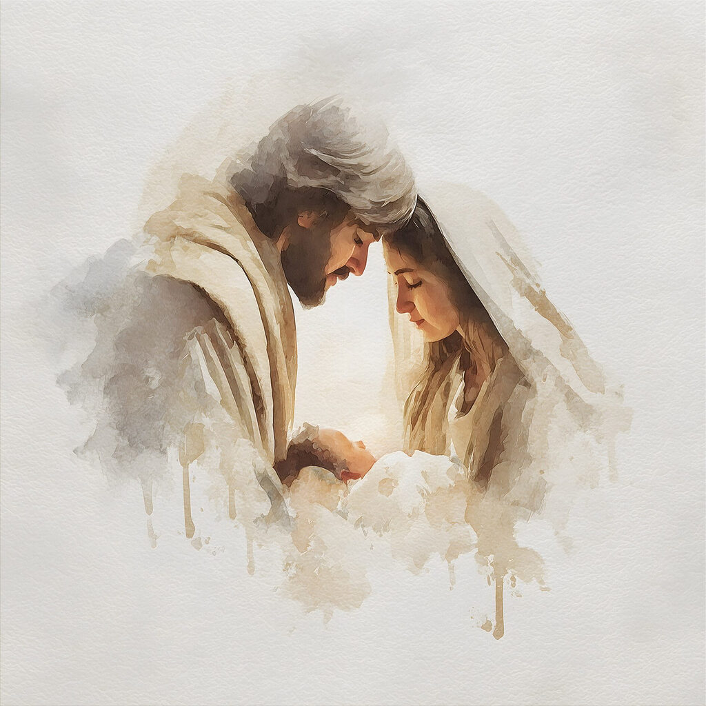 Casal com embrulho branco — design completo