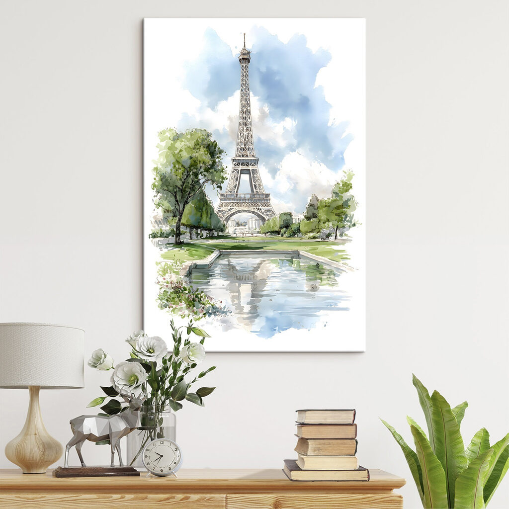 Torre Eiffel entre árvores — interior 1