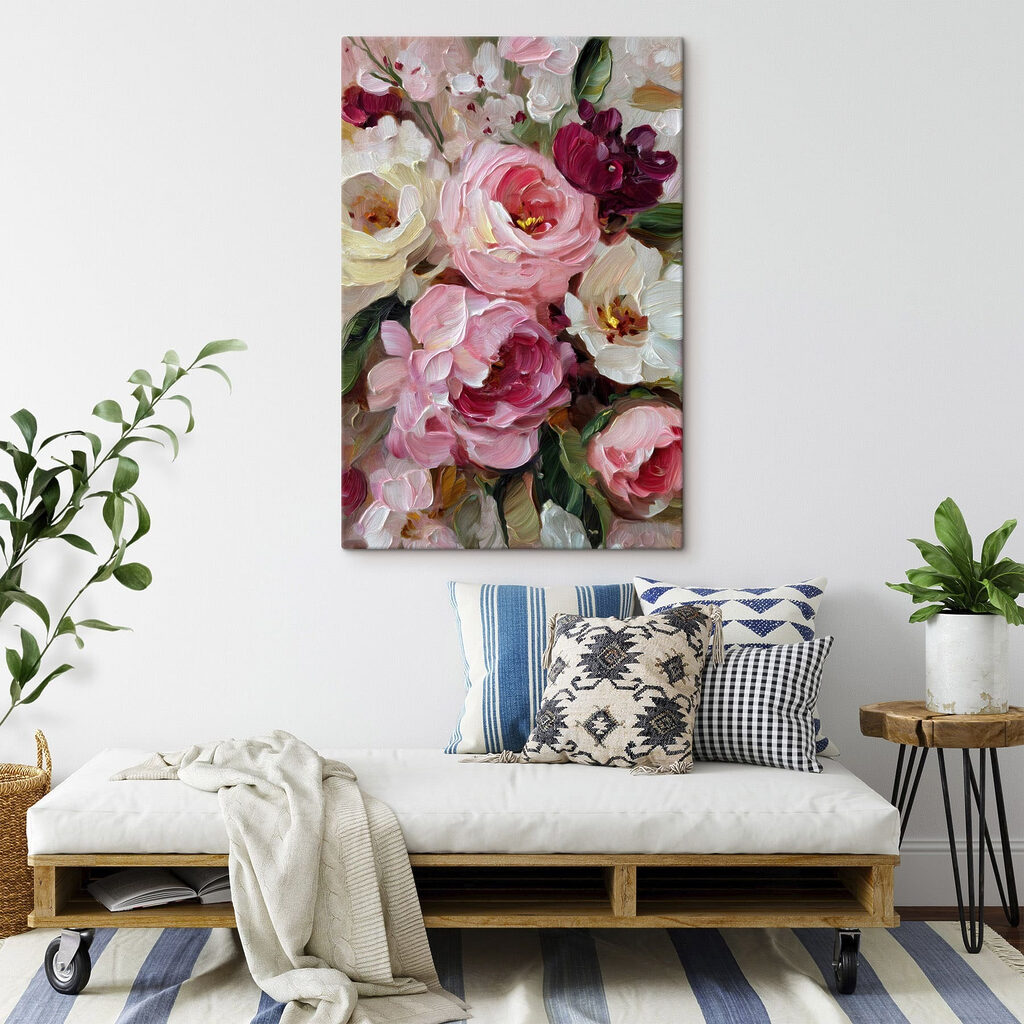 Rosas em pinceladas rosa — interior 2