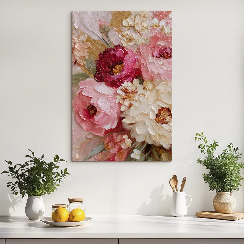 Peónias entre flores brancas — interior 1