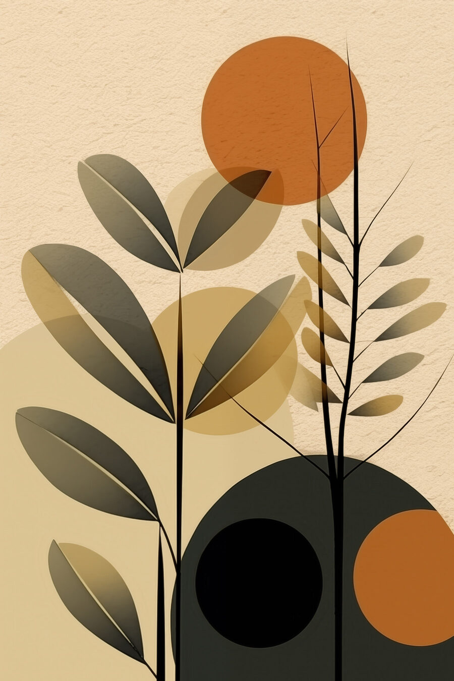 Ramos com sol ocre — design completo