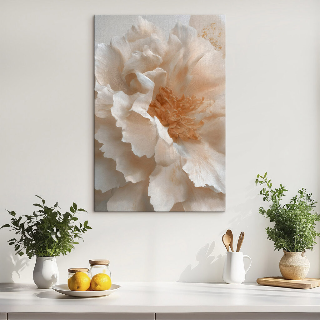 Peónia creme de perto — interior 1