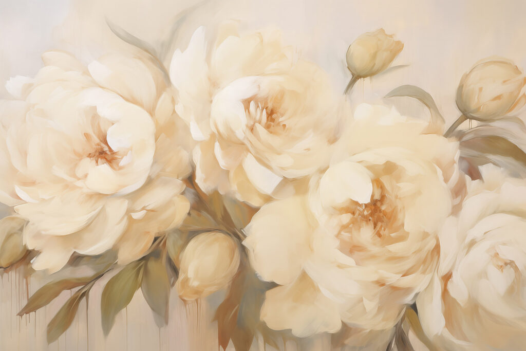 Rosas creme em flor — design completo