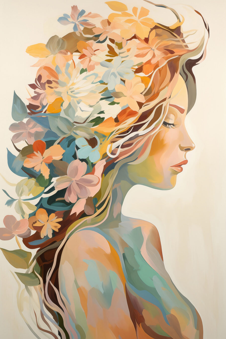 Cabelo cheio de flores — design completo