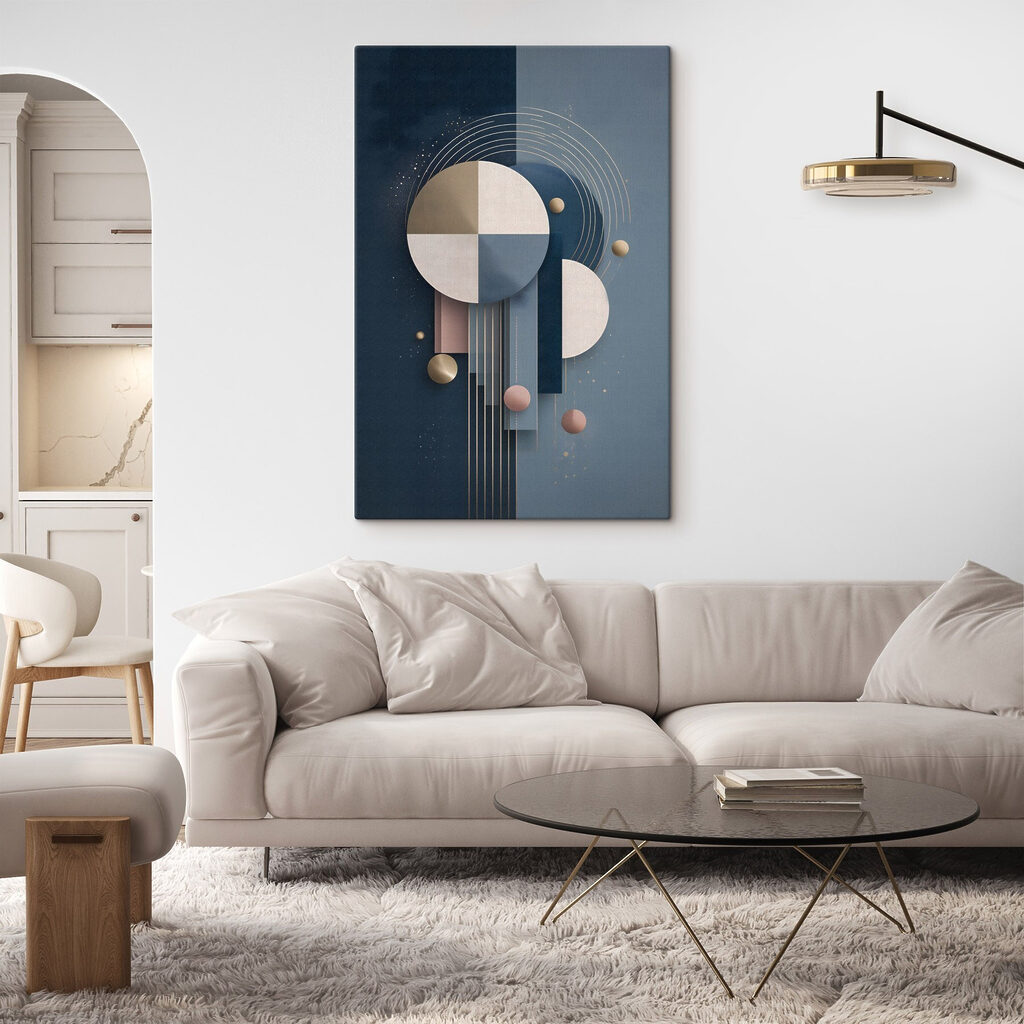 Círculos pastel em azul-escuro — interior 2