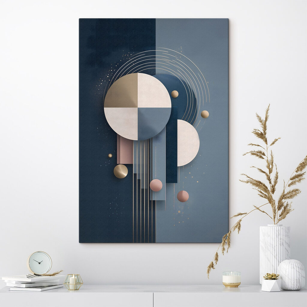 Círculos pastel em azul-escuro — interior 1