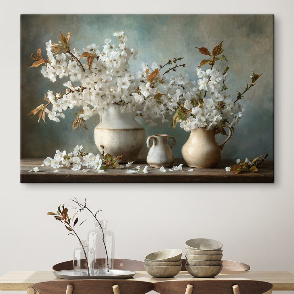 Três jarros com flores — interior 1