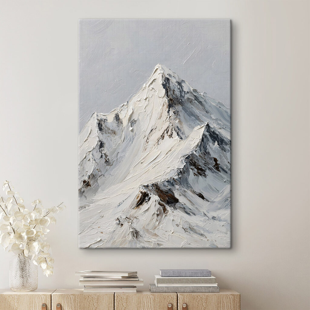 Cume nevado, rochas escuras — interior 1