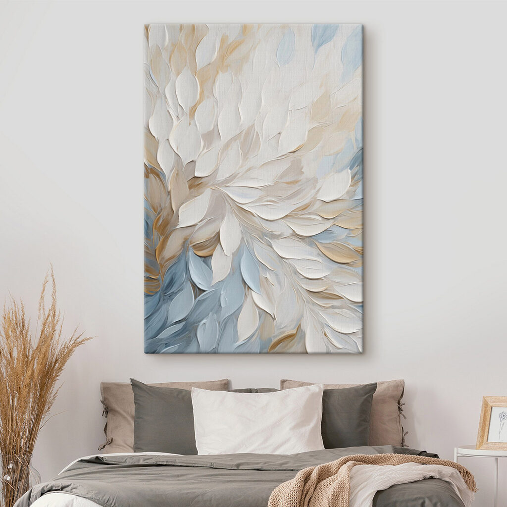 Folhas brancas em leque — interior 1