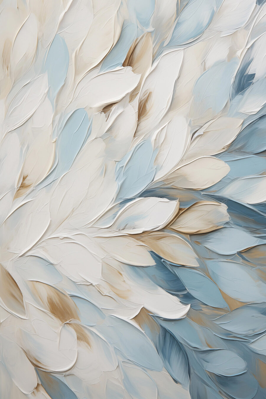Folhas azuis em creme — design completo