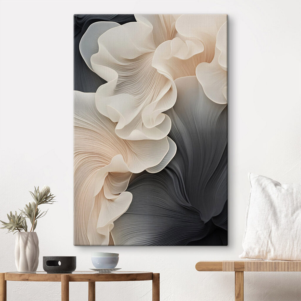 Bordas creme sobre preto — interior 2