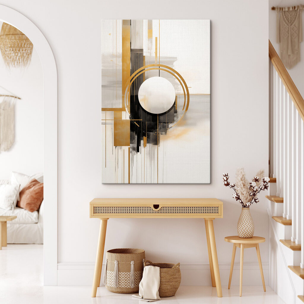 Círculo branco e dourado — interior 2