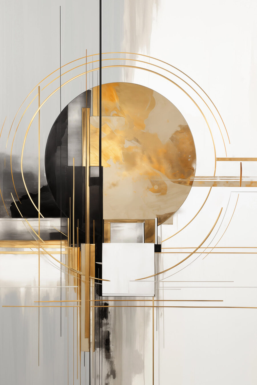 Círculo dourado entre faixas — design completo