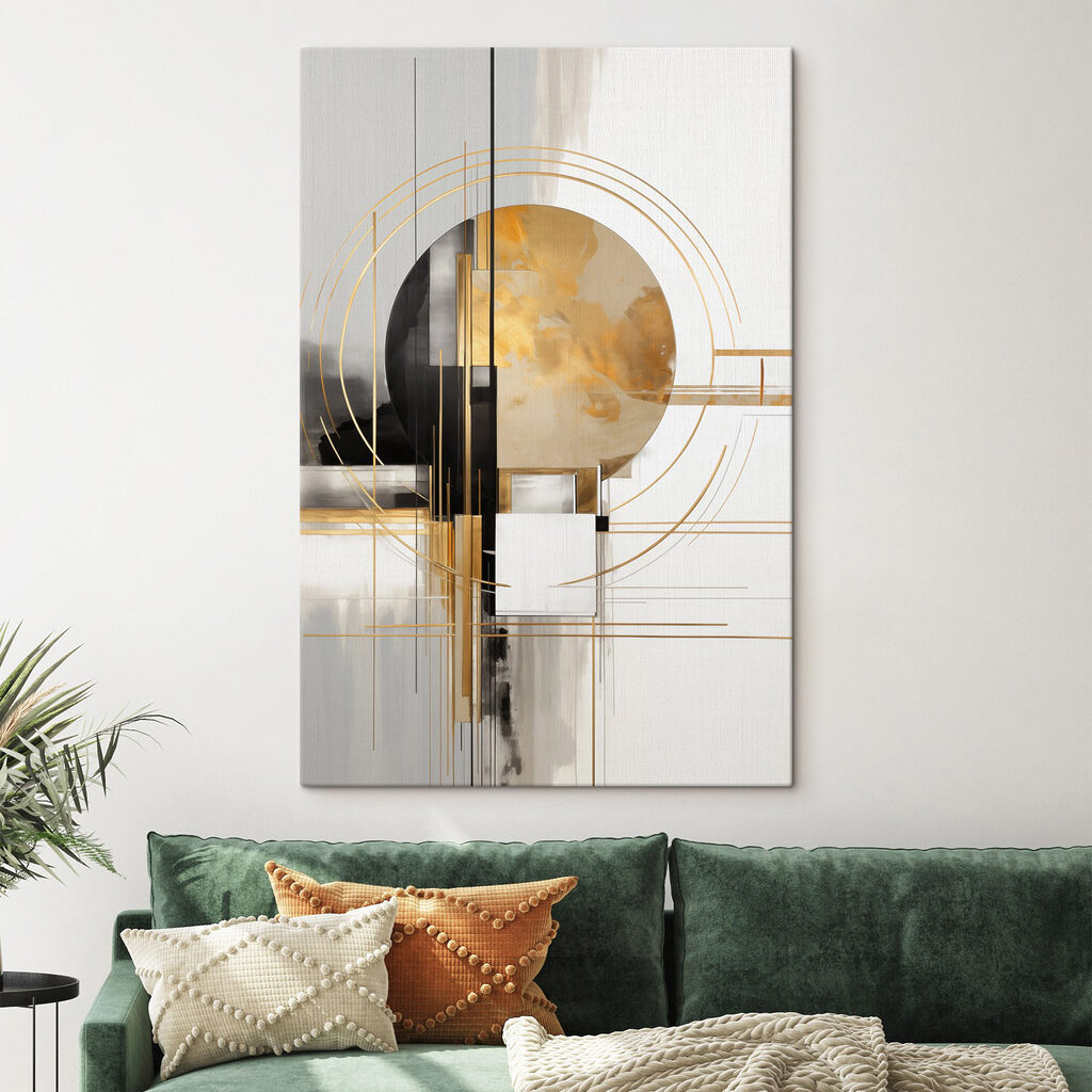 Círculo dourado entre faixas — interior 1