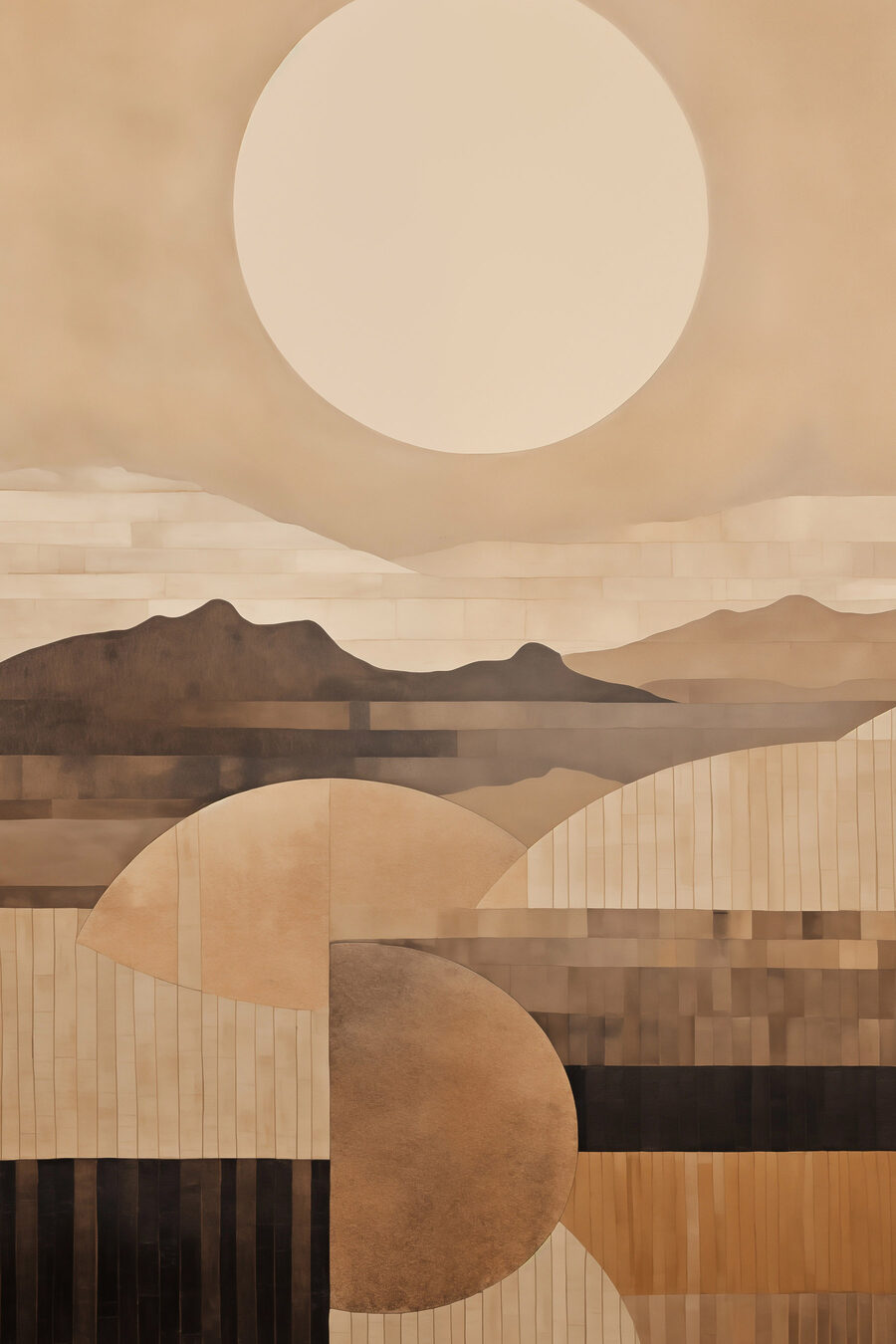 Sol redondo sobre colinas — design completo