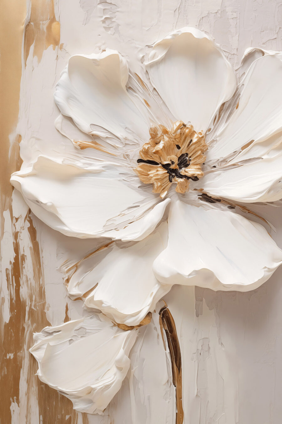 Flor branca e ocre — design completo