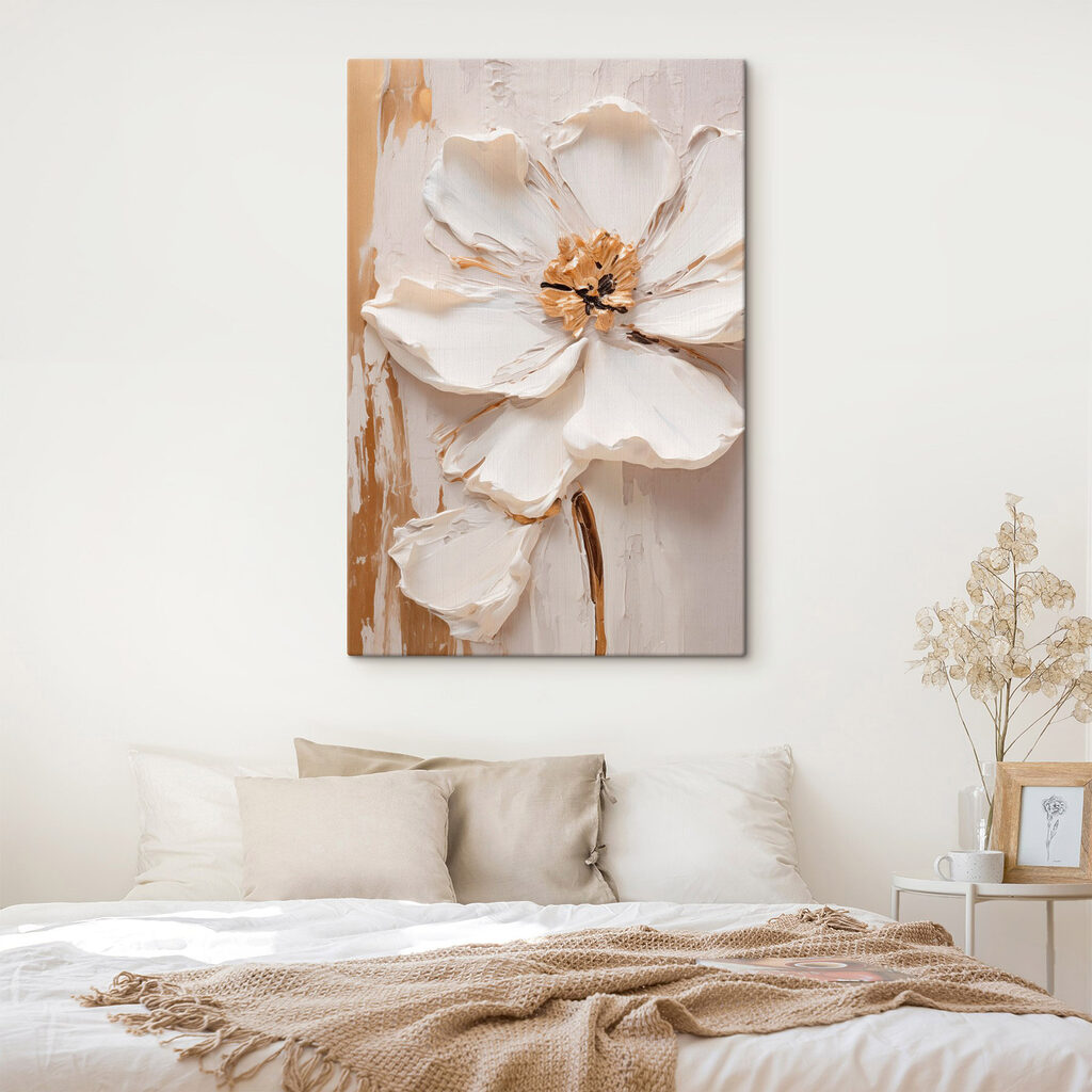 Flor branca e ocre — interior 1