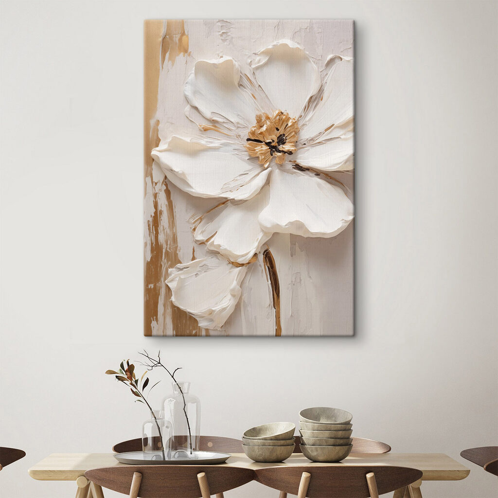 Flor branca e ocre — interior 2