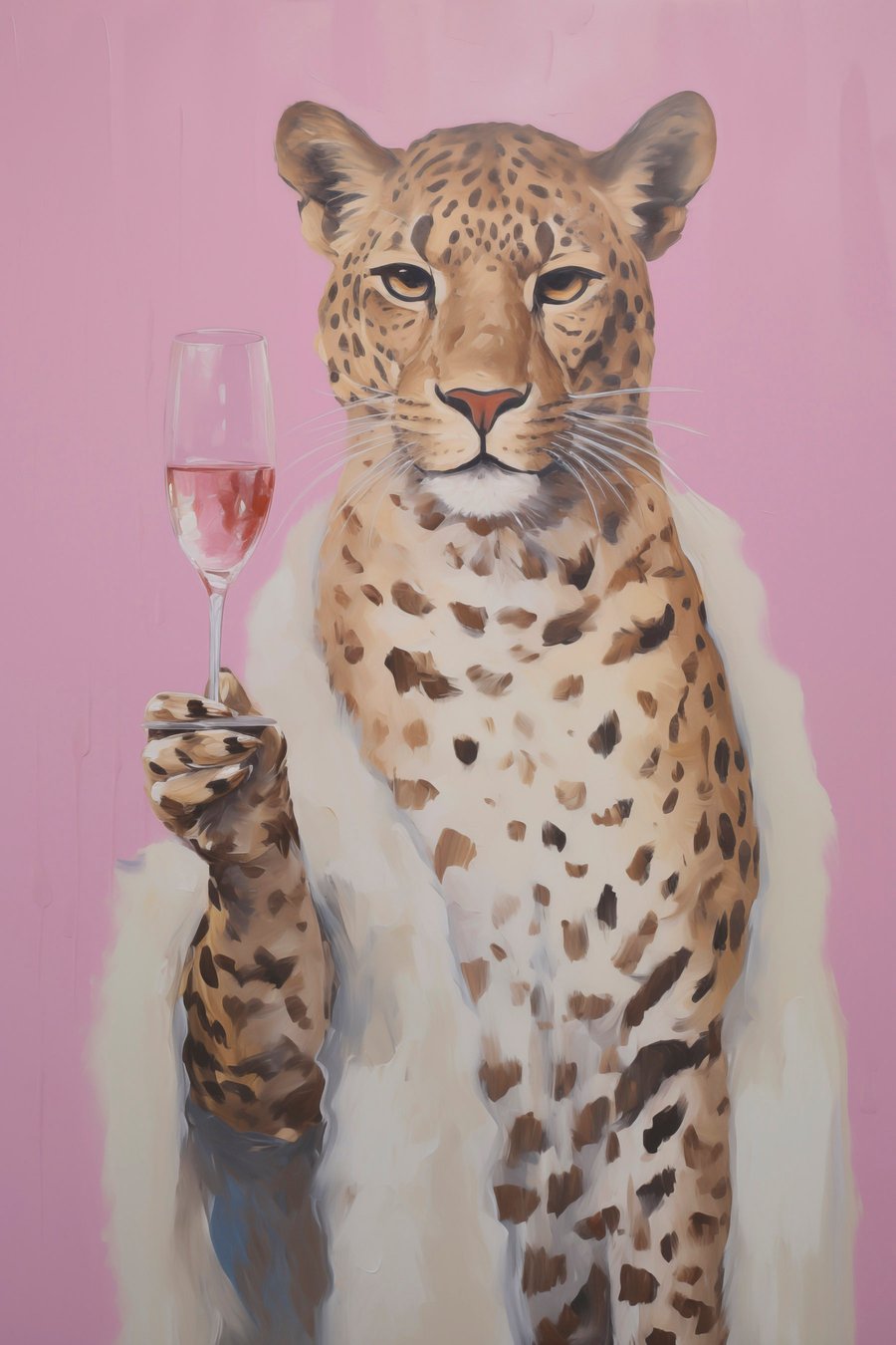 Leopardo com rosé — design completo