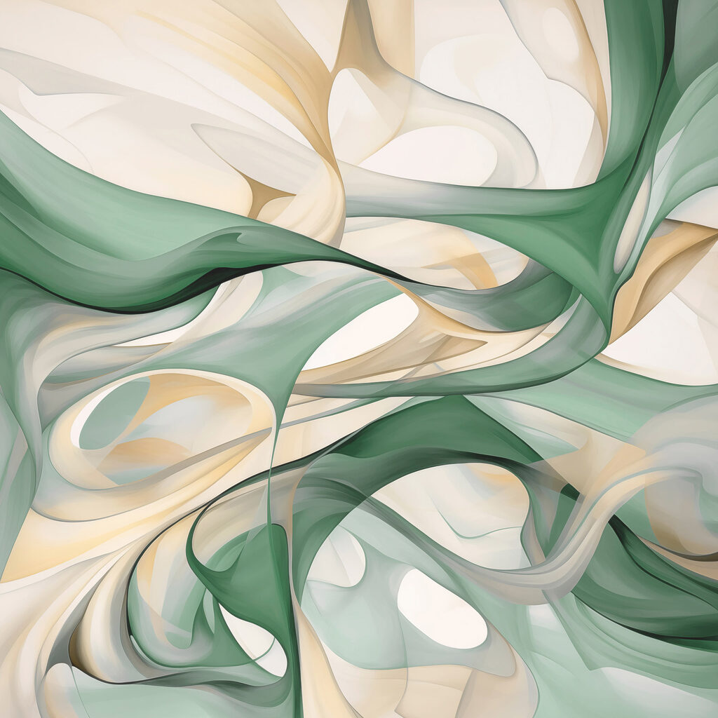 Véus verdes em creme — design completo