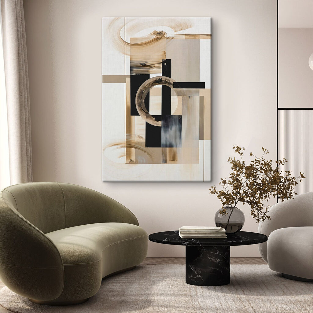 Anéis dourados em antracite — interior 1